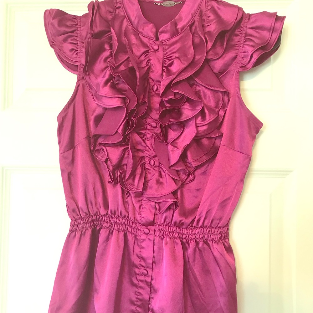 Fuschia satin blouse